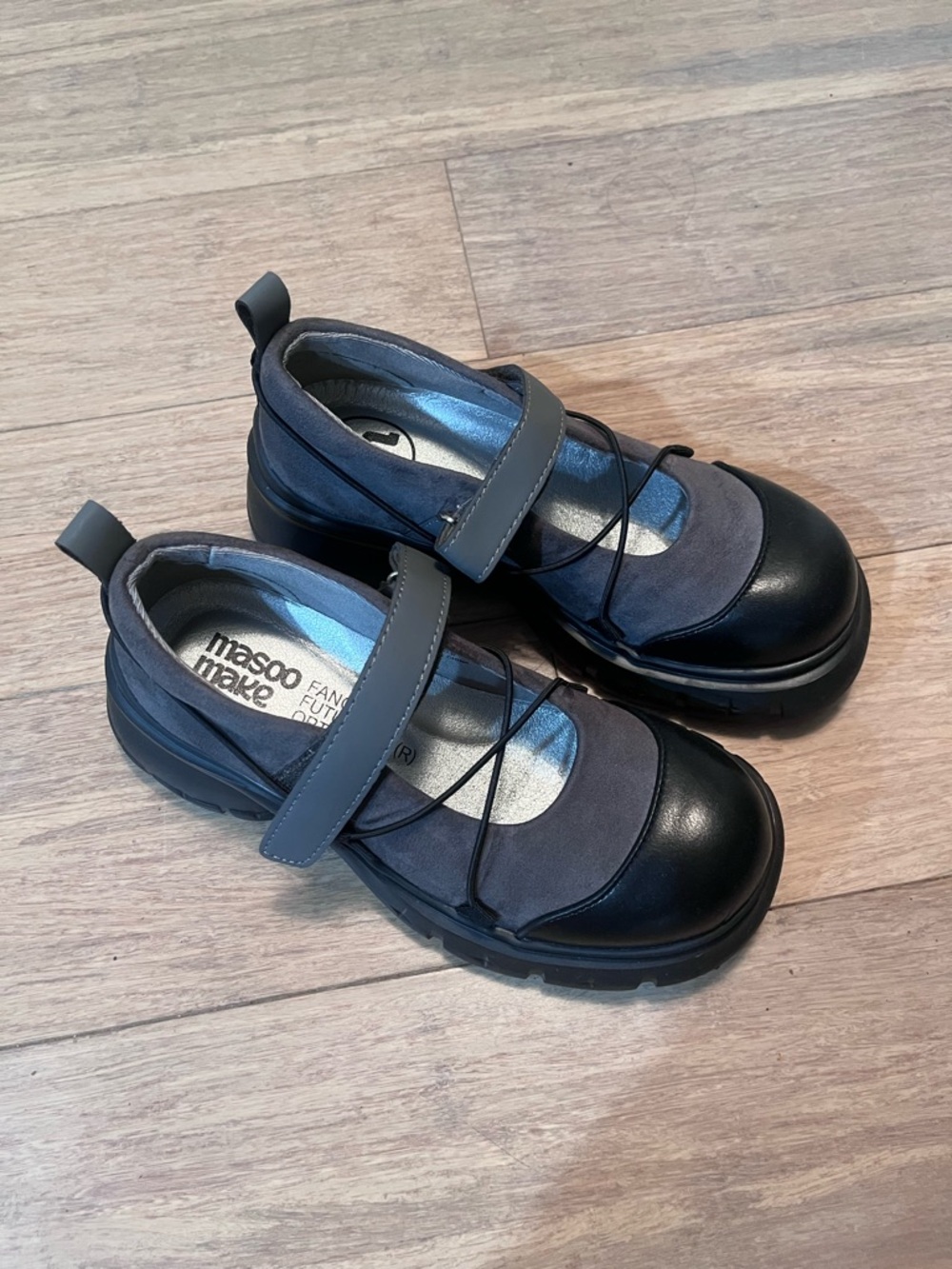 Gray and Black Mary Jane Shoes Like new